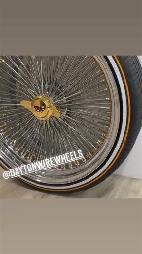 Brand New 24 Dayton Wire Wheel Staggered Read with original 24kt Gold dipped caps and nipples #daytonwirewheels #lowriderlifestyle #chevy #impala