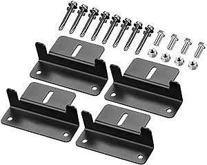 Spartan Power Black Solar Panel Z Bracket Mount - Lightweight Anodized Aluminum Mounting Brackets for RVs, Trailers, Vans, Campers, Boats, Walls, Roof - Set of 12