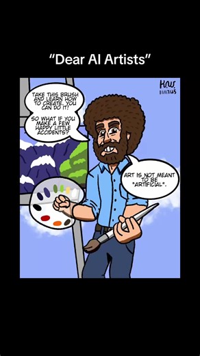 Bob Ross Redrawn: Anti AI Art with a Twist