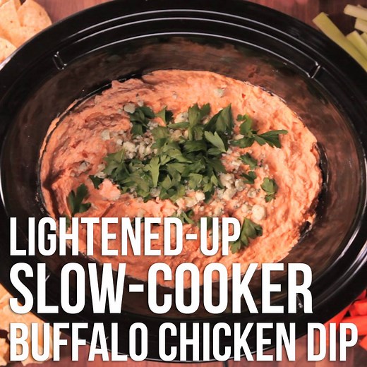 Lightened-Up Slow-Cooker Chicken Buffalo Dip Get the recipe: http://www.foodtv.com/57hil. | Food Network