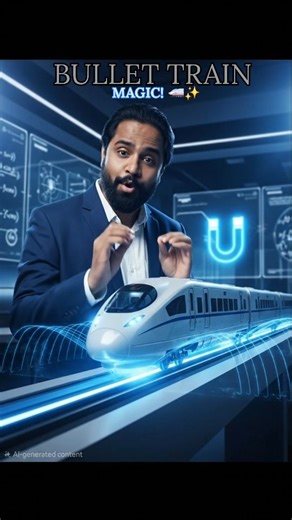 Ranjan Nitesh on Instagram: "Bullet train track se 10cm UPAR kyun udta hai? 🚄 Physics faculty se simple explanation 🔥 Lorentz force F = I(dl × B) ka real example! 👉 Normal train: 300 kmph max 👉 Maglev: 600+ kmph comfortably 👉 JEE Electromagnetism chapter ka concept Daily physics samajhna hai? Subscribe! 👇 #PhysicsFaculty #MaglevTrain #jeephysics #neetphysics #viral"