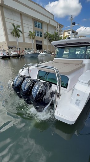 Boat Trader on Instagram: "Firing up triple 300 Mercs on this @axopar 45 XC boat with Nautical Ventures in Fort Lauderdale — what do you think of the gullwing doors at the end of the clip that open up the forward cabin? Listed by @nauticalventures — inquire for details. 📲 Download the Boat Trader app today! #boat #engine #outboard #boattrader #axopar #axopar45 #boating #boatlife #nauticalventures"