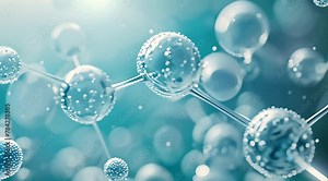 Abstract science background with a closeup of carbon atom structure, depicting an organic technology concept. A macro view of a diamond and an abstract chemical structure on a blurred blue backdrop. Stock Video