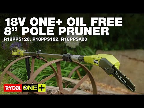 RYOBI 18V ONE+ 8” (20cm) Oil Free Pole Pruner (R18PPS120) in action