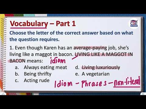 Vocabulary | Part 1 | Civil Service Exam