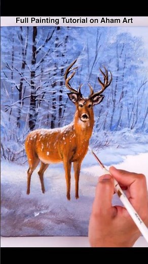 Acrylic Painting | REALISTIC Deer & Forest Painting Tutorial