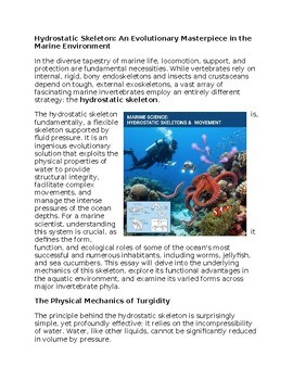 Hydrostatic Skeletons in Marine Sciences Sub-Plan Classwork Homework