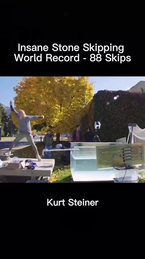 The most epic stone skipping you've ever seen #stoneskipping #skipstone #worldrecord #guinness #stoneskimming #foryourpage