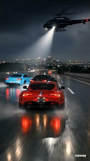 Three Supercars Chased by a Toyota Helicopter 🚁