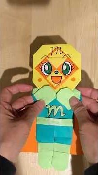 折り紙でメロンパンナちゃんを作る Making Origami Melonpanna from Anpanman