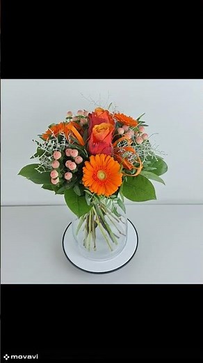 Orangefarbene Rosen & Germini 🌹🧡 #shorts #blumen
