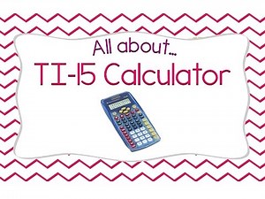 TI-15 Calculator Training