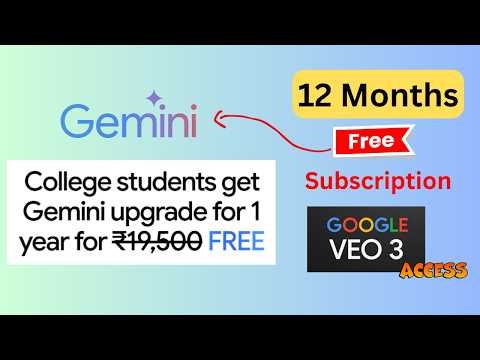100% Free Gemini Pro Subscription + 2TB storage ✅ 🔥 | Google Veo 3 free
