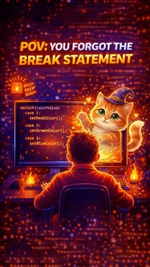 POV: You Forgot the Break Statement 💀 #shorts #youtubeshorts #viral #coding #computerscience