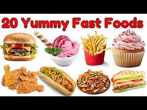 20 Fast Food Vocabulary | Learn Food Names in English for Kids