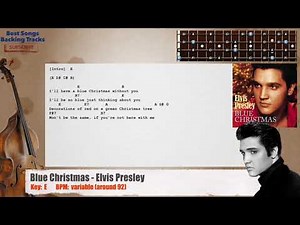 🎻 Blue Christmas - Elvis Presley Bass Backing Track with chords and lyrics