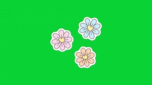 Download Spring Sticker icons collection, 3D Animation Green Screen, Element Stock Overlay 4k Cartoon Animation Stickers, Realistic running with loop animation chroma key, Green Screen Background for free