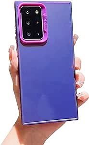 WEDO for Samsung Galaxy Note 20 Ultra 6.9 inch Case,Luxury Gradient Laser Note 20 Ultra Clear Cover Soft IMD Shockproof Anti-Fingerprint Anti-Scratch Slim Solid Color Protective Cover (Purple, 6.9")