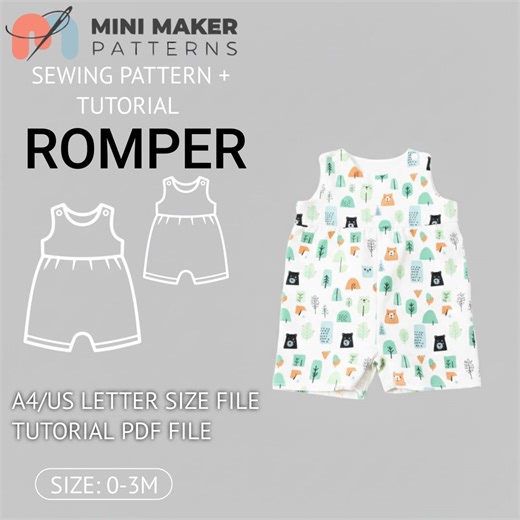 Baby Romper Sewing Pattern PDF – Newborn to 3 Months, Boys & Girls - Etsy Australia
