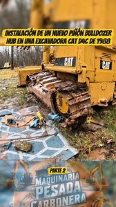 Part 2 - Installing a new bulldozer sprocket hub on a 1988 Cat D4C Bulldozer ✅️🔧! #construction #caterpillar #bulldozer | Maquinaria pesada carbonera
