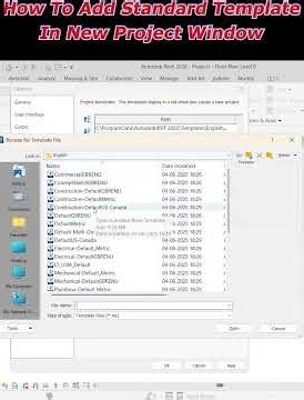 Add Standard Template in New Revit Project Window | Quick Revit Tip 🚀 #shorts #ytshorts #Revit