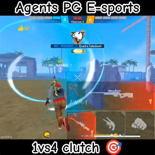 AGAINST PG E-SPORTS 🎯 || 1VS4 CLUTCH WITH AWM ☠️ #scrims #freefire #shortvideo #tournament