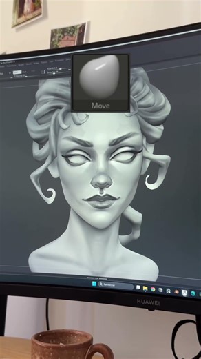 The only brushes I use in Zbrush to create my 3D characters #3dmodeling #handpainting #zbrush