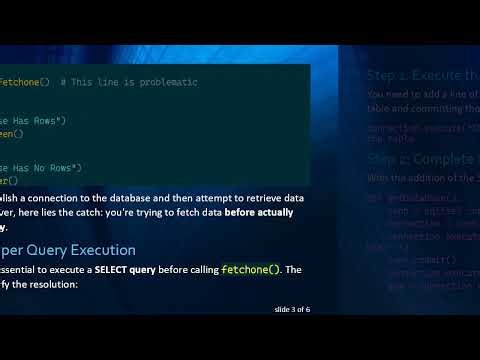 Resolving fetchone() Returning None in Python SQLite