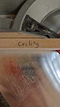 Cutting outside corners for quarter round for ceilings.