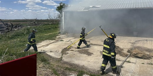 Crews respond to ‘multiple farm building fire’ east of Rockwell
