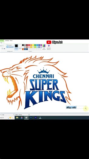 Chennai Super Kings Logo Drawing On Ms Paint #csk #ipl #ipl2026 #shorts #mspaintdrawing #viral #art