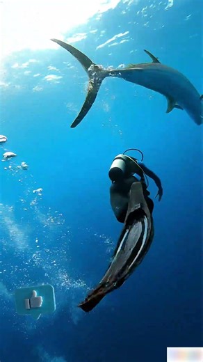 Spearfisher Pulls Giant Fish From Ocean 😱🌊 #shorts