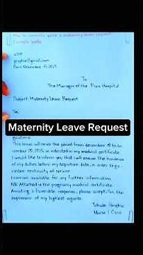 Maternity leave Request example.