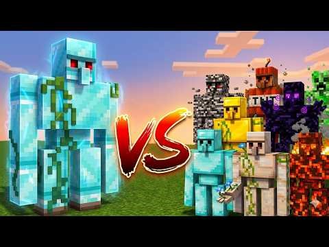 DIAMOND GOLEM vs ALL GOLEMS | Minecraft Mob Battle