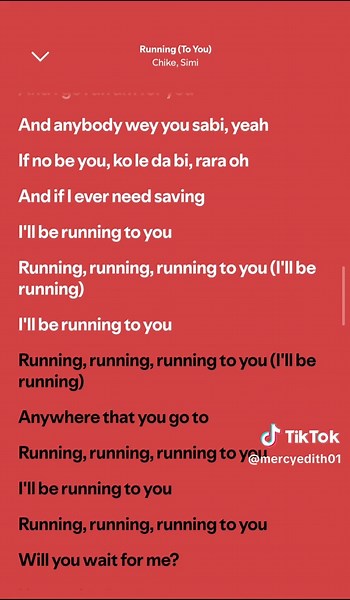 running to you by chike ft Simi #views #vira #running #chike #simi #vira #lyric #lyric #song #song #lyrics_songs #fyp #fyp #lyrics_songs #2025music #tiktok