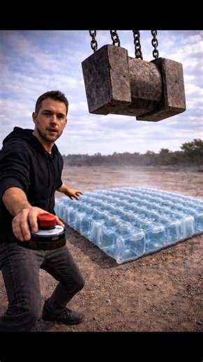Iron Block Vs Water-Filled Rubber Cells Grid 😱 | Extreme Impact
