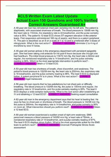 Acls Written Exam Latest Update Actual Exam 150 Questions An video