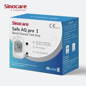 [Hot Item] Máquina de prueba de azúcar en sangre Sinocare Glucometer Medidor de glucosa en sangre con 50 piezas de tiras de prueba y 50 piezas de lancetas Kit de glucómetro