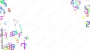 programming for children. numbers in different parts of the screen. numbers and digits, data. business cinematic background. place for text. seamless loop.