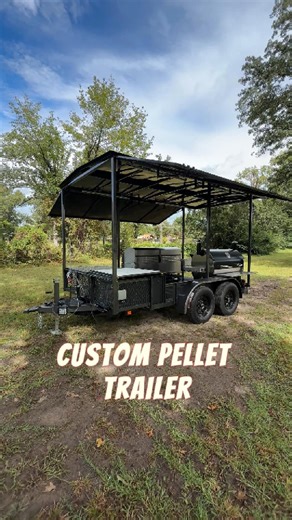 2.2K views · 31 reactions | Check out this custom BBQ trailer! It’s fully loaded with a pellet smoker, gas grill, tons of storage, and even a generator to power it all. With a roof and awnings for shade and cover, this rig is built to take the kitchen on the road and cook anywhere! #EastTexasSmokerCompany #bbq #BBQTrailer #pelletsmoker | East Texas Smoker Company | Facebook