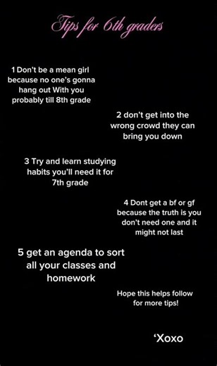 Tips for 6th graders! #tips #school #fyp #fypシ゚viral#6thgraders
