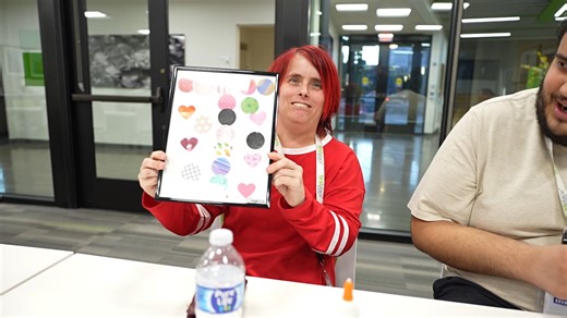 The Cox Community Room fills up fast at First Place–Phoenix when @K2 Adventures Foundation visits with the latest craft idea! Residents chose various sizes and colors of circles and hearts to create their very own framed and hangable masterpieces. Who knew what a little glue could do? 🧑🏻‍🎨 🖼️ 🙌🏽 | First Place AZ