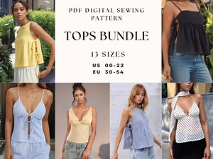 Tops Sewing Pattern Bundle: Beginner DIY Women's Top (PDF Pattern US 00-22) - Etsy