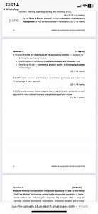 Question 3:1 Explain the role and importance of the purchasin... | Filo