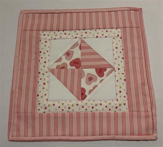 Valentines Day Mini Quilt, Pink Conversation Hearts Table Topper (12" X 12") - Etsy