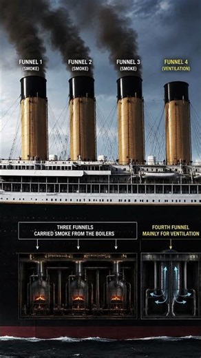 Did you know one of the Titanic's four funnels served as a ventilator?