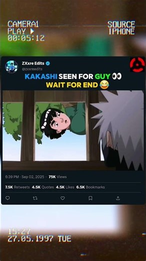 Kakashi Seen For Guy 👀 Wait For End 😂