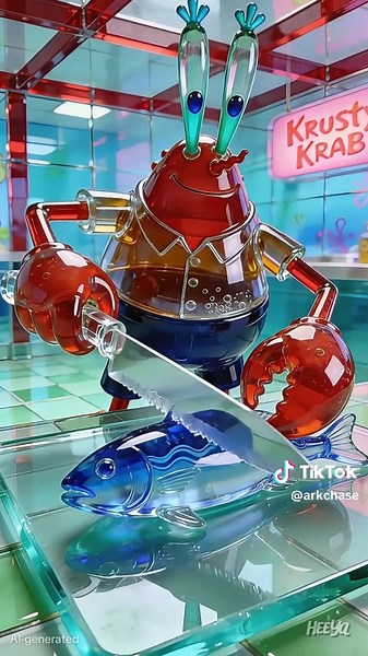 SpongeBob Cutting Crystal Food ASMR Experience