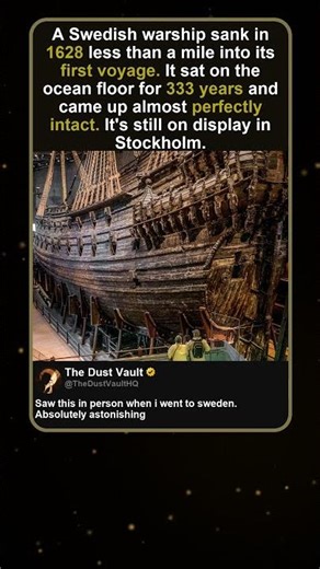 Swedish Warship Vasa Sank in 1628 and Survived 333 Years Underwater