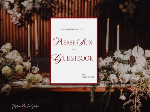 Guestbook Sign Template, Printable Wedding Guest Book Sign, Editable Minimalist Wedding Sign, Instant Download, Amore - Etsy
